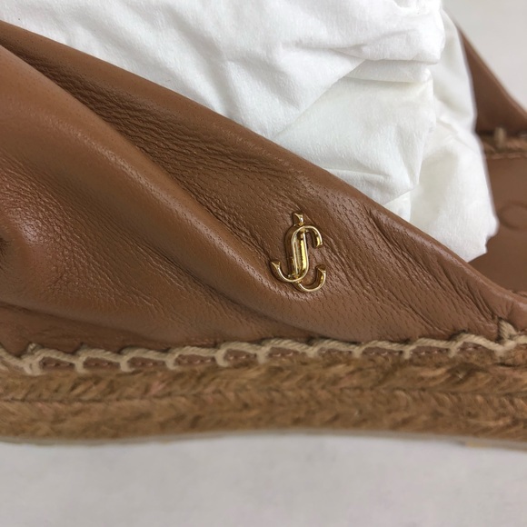 Jimmy Choo Daja Brown Leather Platform Espadrilles - Picture 7 of 12